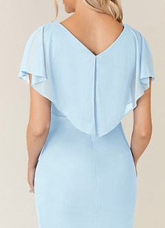 Azazie Waverly Kleider für die Brautmutter Etui Plissee Gittergewebe Kleid Himmelblau image7