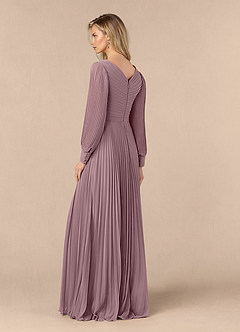 Azazie Zina Mother of the Bride Dresses Dusty Rose A-Line Pleated Chiffon Dress image3