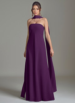 Azazie Ilana Bridesmaid Dresses Grape A-Line Strapless Chiffon Dress image3