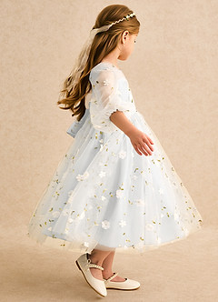Azazie Elowen Flower Girl Dresses White A-Line Sweetheart Neckline Lace Dress image6