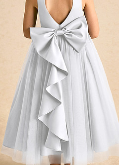 Azazie Solia Robe Demoiselle D'honneur Fillette Robe Princesse en Tulle Arc Blanc image7
