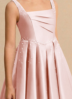 Azazie Jello Flower Girl Klänningar Klä Balklänning i Matt satäng Plisserad image5