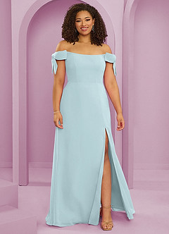 Barbie ♥ Azazie Bridesmaid Dresses Mist A-Line Off the Shoulder Chiffon Convertible Dress image7