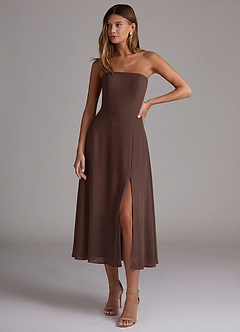 Azazie Wren Bridesmaid Dresses Ganache A-Line Strapless Chiffon Dress image1