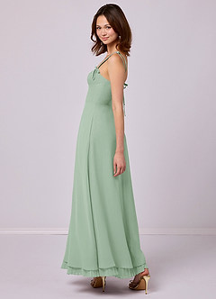 Barbie ♥ Azazie Bridesmaid Dresses Agave A-Line Pleated Chiffon Dress image5