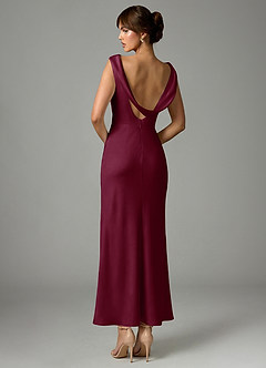 Azazie Kieryn Robes de demoiselle d'honneur Robe Sirène en Satin extensible Plissée Mûre image5