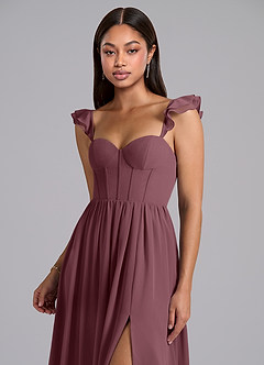 Azazie Denisse Bridesmaid Dresses Sangria A-Line Ruched Chiffon Dress image6