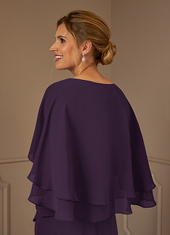 Azazie OHara Mother of the Bride Dresses Plum A-Line V-Neck Chiffon Dress image7