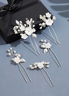 front Winter Flower Pearl Pins