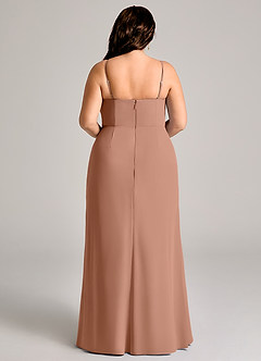 Azazie Maci Bridesmaid Dresses Bronzer Sheath Pleated Chiffon Dress image9