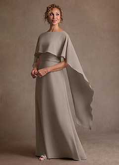 Azazie Marilla 신부의 어머니 드레스 A라인 주름진 쉬폰 플로어 길이 드레스 image5