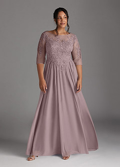 Azazie Harriet Mother of the Bride Dresses Dusk A-Line Scoop lace Mesh Dress image9
