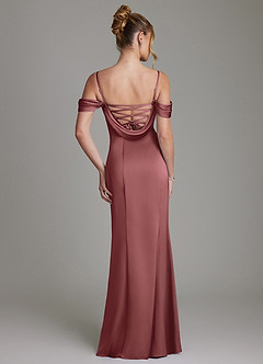 Azazie Nira Brautjungfernkleider Meerjungfrau-Linie Korsett Stretch-Satin Kleid Amethyst image8
