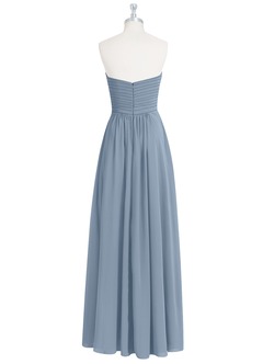 Azazie Yazmin Abiti da Damigella Abito Convertibile A-Line in Chiffon Scollo a Cuore Blu Polveroso image9