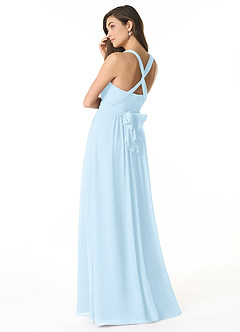 Azazie Olani Bridesmaid Dresses Sky Blue A-Line Off the Shoulder Chiffon Convertible Dress image3