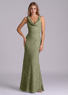 Azazie Rylina Final Sale Pistachio Mermaid Floral Burnout Dress image1