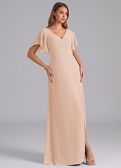 Azazie Ambrosia Brautjungfernkleider A-Linie Plissee Chiffon Kleid Englisches Rosa image4