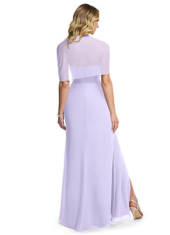 Azazie Zia Bridesmaid Dresses Lilac Sheath Side Slit Chiffon Convertible Dress image2