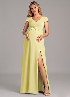 Azazie Allessia Maternity Bridesmaid Dresses A-Line Pleated Chiffon Floor-Length Dress image5