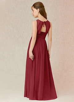 Azazie Bibiane Junior Pomegranate A-Line Pleated Chiffon Dress image5