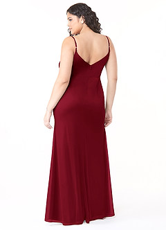 Azazie Deandra Robes de demoiselle d'honneur Robe Sirène en Maille Plissée Bourgogne image7