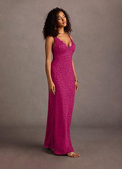 Ravyn Fuchsia Plunging Maxi Dress image4