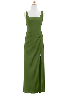 Azazie Mero Junior Juniper Mermaid Pleated Stretch Satin Dress image6