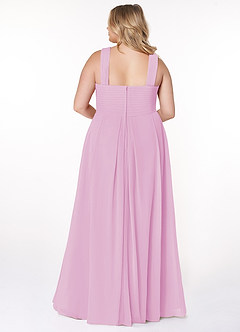 Azazie Kaleigh Robes de demoiselle d'honneur Robe Trapèze en Mousseline de soie Plissée Rose Bonbon image8