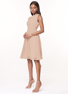 Azazie Katrina Jurken voor bruidsmeisjes Jurk van Chiffon met A-Lijn One-Shoulder Engelse Roos image3