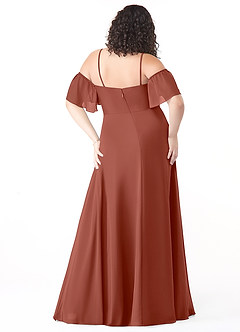 Azazie Sue Bridesmaid Dresses Auburn A-Line Off the Shoulder Chiffon Convertible Dress image7