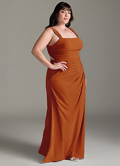 Azazie Jesaphine Bridesmaid Dresses Paprika Sheath Bow Chiffon Dress image10