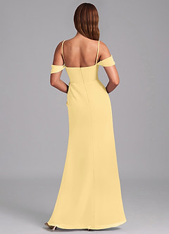 Azazie Johana Jurken voor bruidsmeisjes Converteerbaar Jurk van Chiffon met Zeemeermin Off-shoulder Boter image2