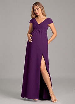 Azazie Allessia Final Sale A-Line Pleated Chiffon Floor-Length Dress image1