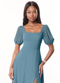 Azazie Alani Bridesmaid Dresses Bermuda A-Line Square Neckline Chiffon Dress image5
