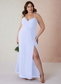 Azazie Manila Bridesmaid Dresses Lavender Sheath V-Neck Chiffon Dress image7