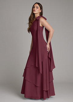 Azazie Monique Suknie dla druhen Linia A Jedno ramię Szyfon Do ziemi Sukienka image7