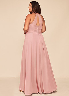 Azazie Ginger Robes de demoiselle d'honneur Robe Trapèze en Mousseline de soie Dos nu plissé Rosette image10