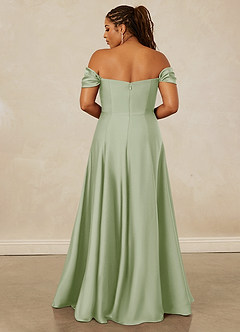 Christian Siriano Bridal for Azazie 1002 Bridesmaid Dresses Dusty Sage A-Line Off the Shoulder Stretch Satin Convertible Dress image16