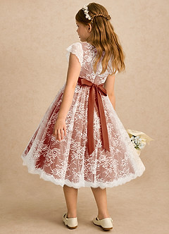 Azazie Maisie Flower Girl Klänningar Klänning A-linje i Spets image5