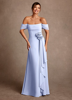 Azazie Amherst Mother of the Bride Dresses Ice A-Line Off the Shoulder Chiffon Dress image1