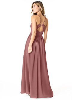 Azazie Cora Bridesmaid Dresses Desert Rose A-Line Pleated Chiffon Dress image2