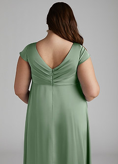 Azazie Allessia Maternity Bridesmaid Dresses A-Line Pleated Stretch Satin Floor-Length Dress image12