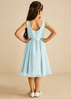Azazie Ari Flower Girl Dresses Mist A-Line Sleeveless Chiffon Dress image6