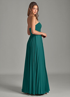 Azazie Chiana Final Sale Peacock A-Line Strapless Chiffon Dress image5