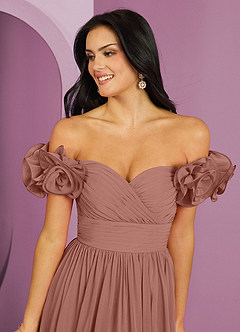 Barbie ♥ Azazie Bridesmaid Dresses Cedar Rose A-Line Off the Shoulder Chiffon Convertible Dress image9