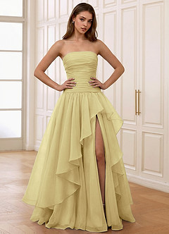 Ocavivien Amarillo Vestido de fiesta de tul image4