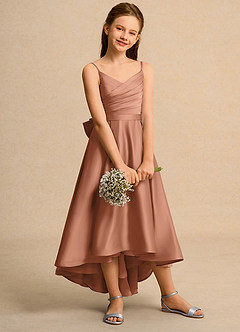 Azazie Sweets Junior Formal Flower Girl Klänningar Klä A-Line i Matt satäng Plisserad image5