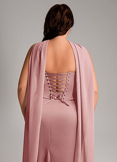 Azazie Sorrel Bridesmaid Dresses Dusty Rose Mermaid Strapless Stretch Satin Convertible Dress image14