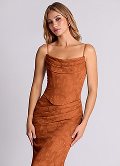 Azazie Sorrel At-home Try On Dresses Black Mermaid Corset Floral Burnout Convertible Dress image7