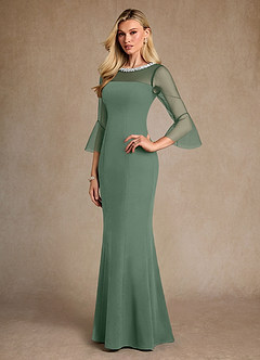 Azazie Bellevie Klänningar till brudens mor Klä Tubklänning i Stretch crepe Pärlbesatt Matcha image2